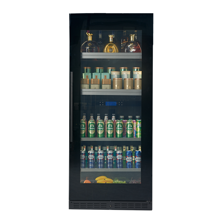 Wine Beer Cooler - Refrigerador Vertical Elétrico de Vidro Preto