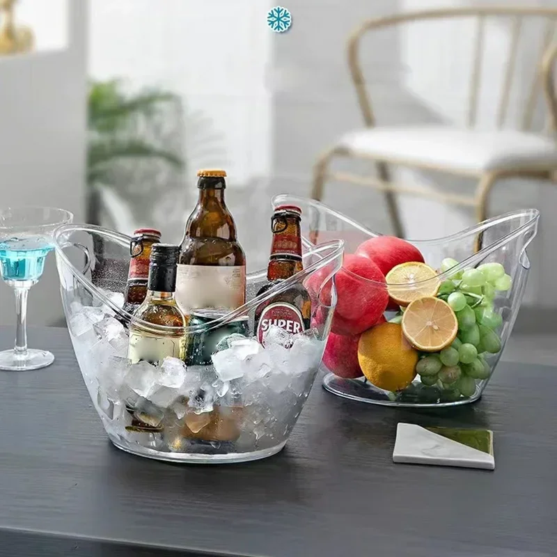 Wine Beer Cooler - Balde de Gelo Transparente 4/8L, Balde