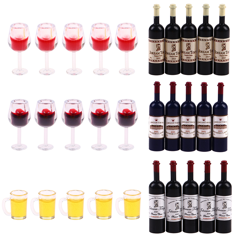 Wine Y Beer - 5 pçs 1:12 casa de bonecas